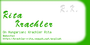 rita krachler business card